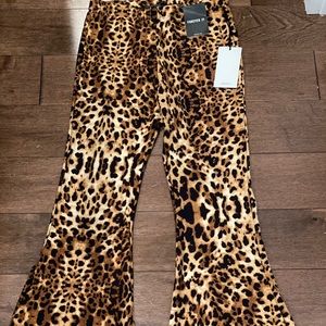 Cheetah print flare pants
